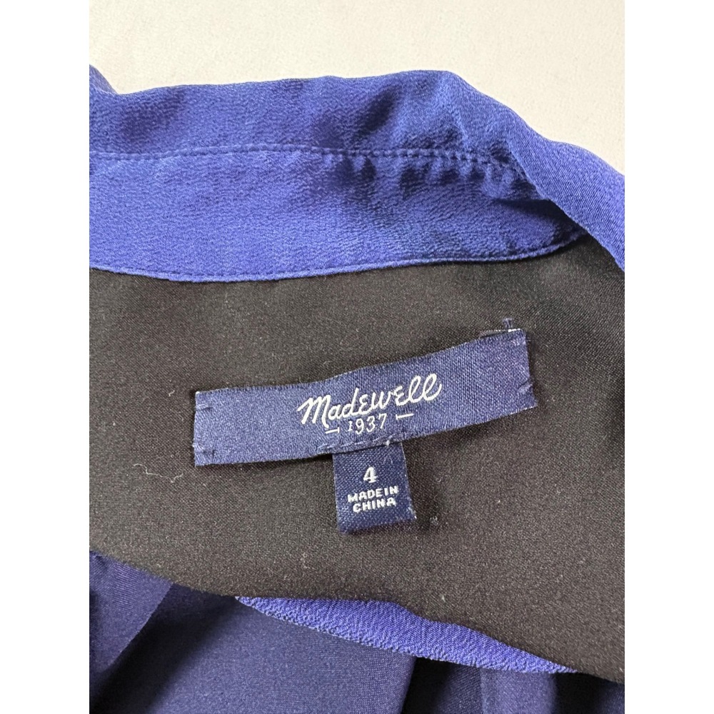 Madewell Silk Cinema Shirtdress 4 Boyish Preppy Traditional‎ Office Lightweight - Picture 5 of 10